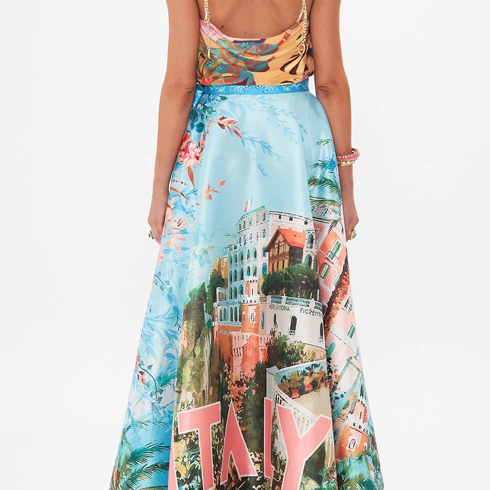 Camilla FULL SET Capri Print Chain Strap Top and Italy print full skirt - Picture 4 of 16